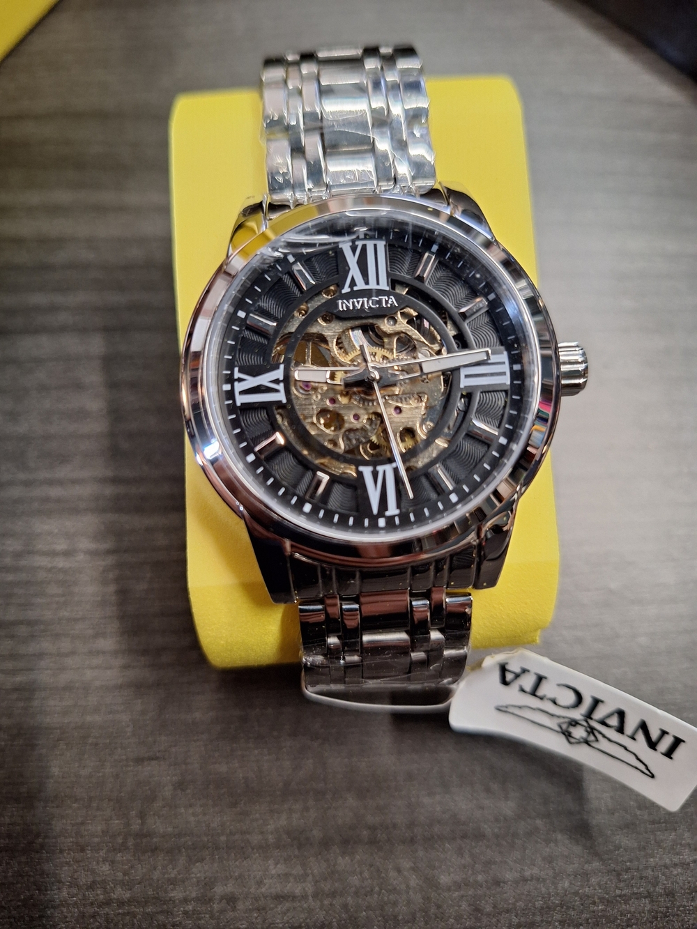 NEW in Box Invicta Objet D Art Silver Automatic Watch Skeleton Dial 69132